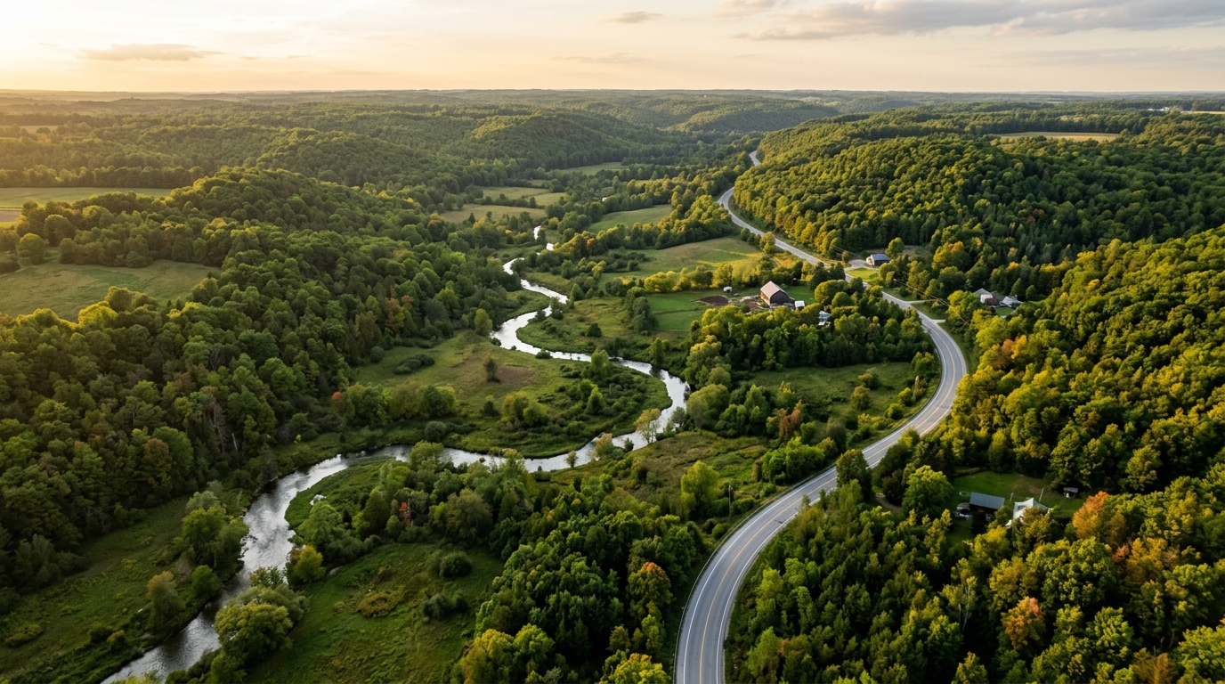 Aerial image of the Hockley Valley area of Dufferin County, Ontario