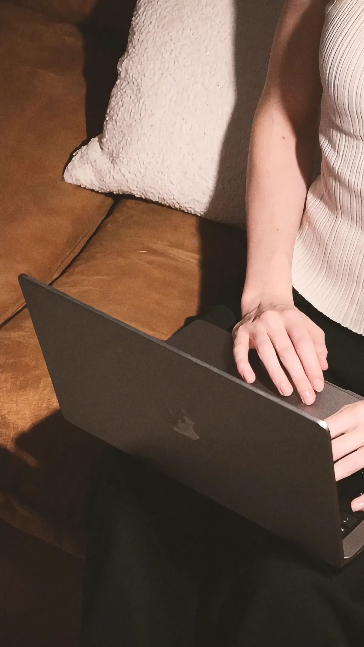 Founder working on laptop