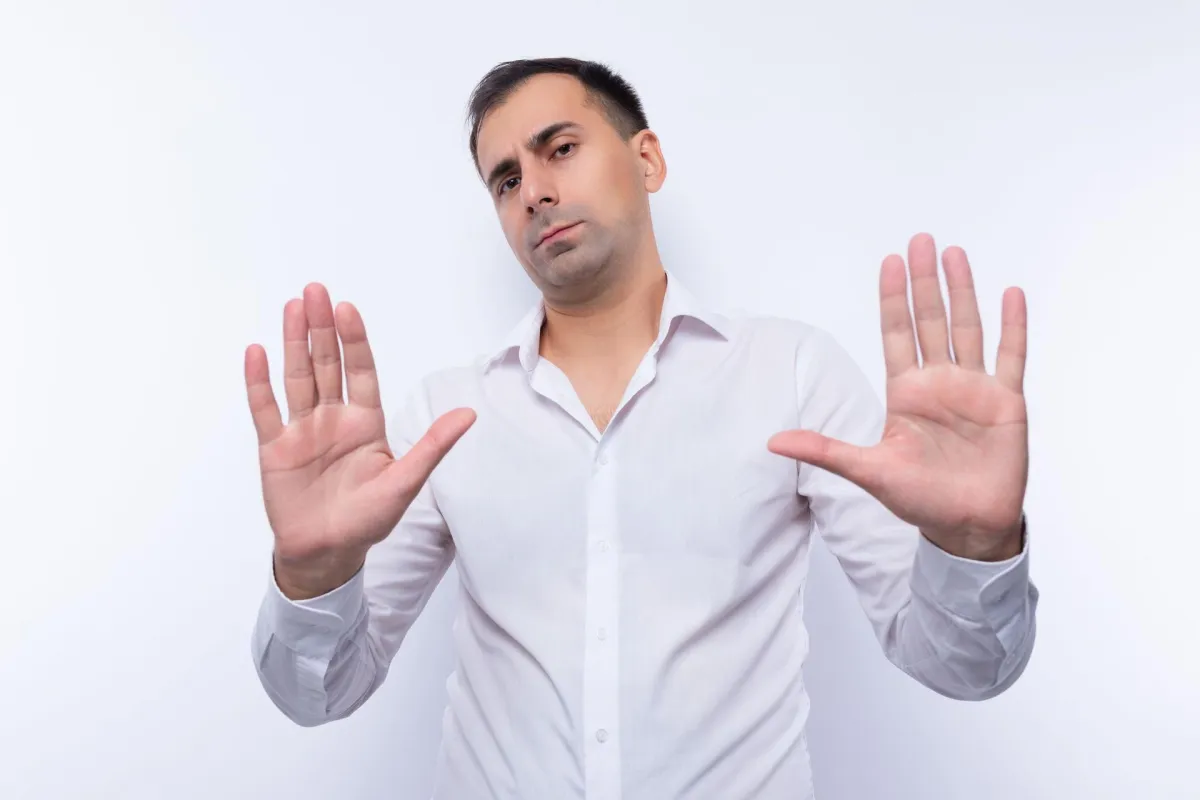 a guy objecting to a sales offer