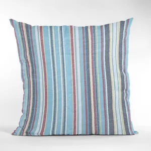 Grateful Home — Piped Slipcover in Blue Ticking Stripe Fabric for Cushions  or Mattress