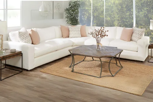 (Custom slipcovered sofa with removable washable covers)