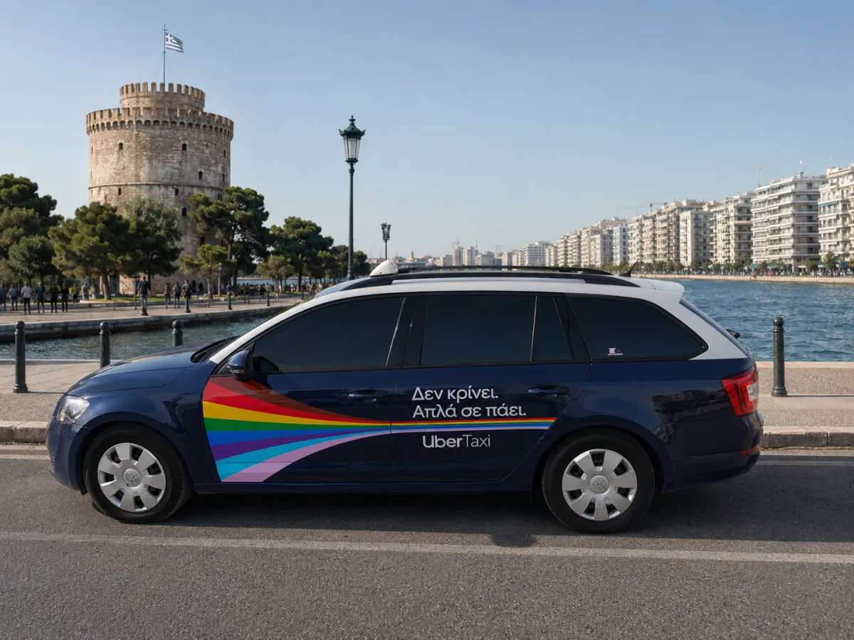 Dynamic urban street with Orizon Advertising transit campaign