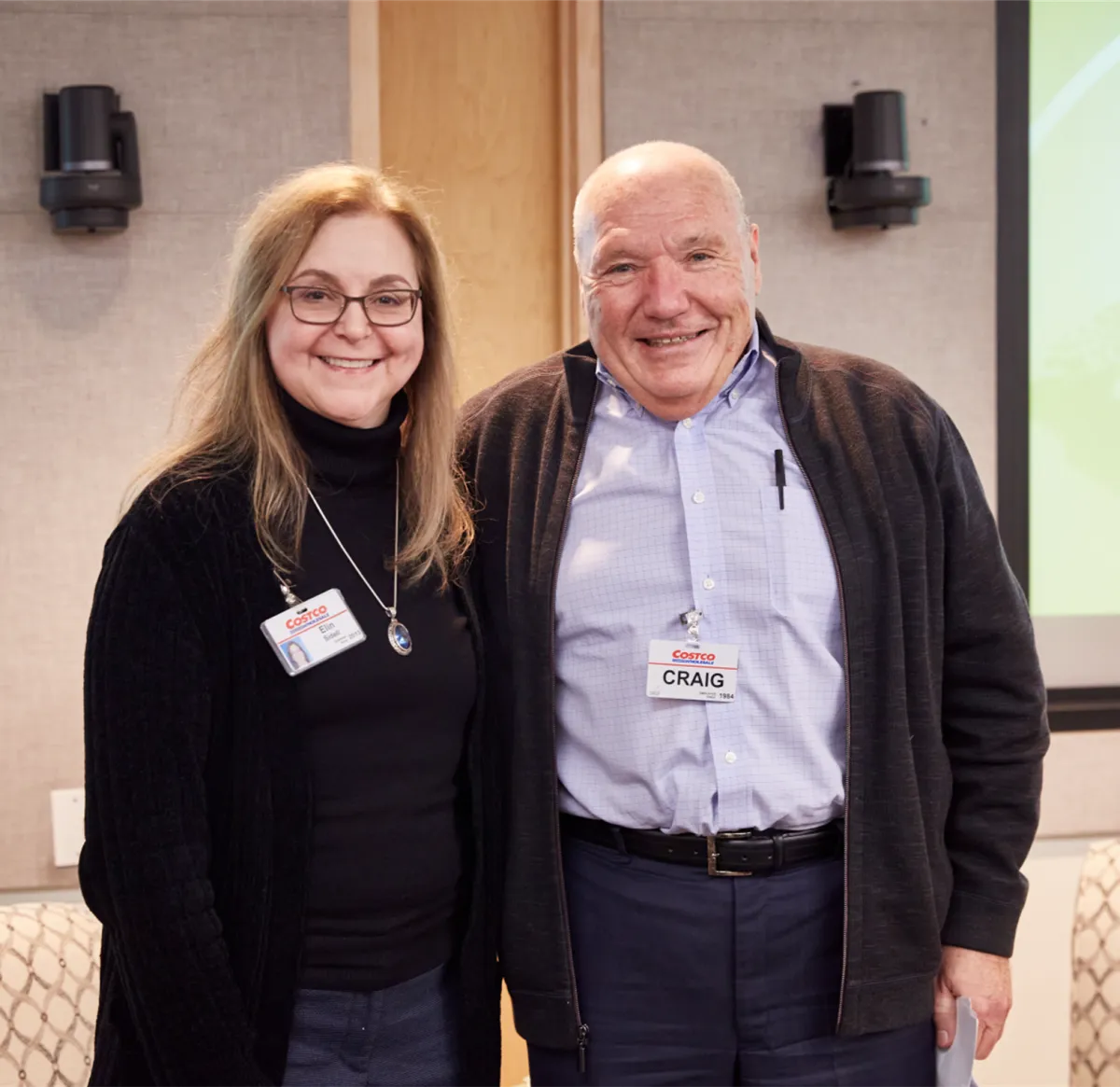 Elin Sidell with Costco founder Craig