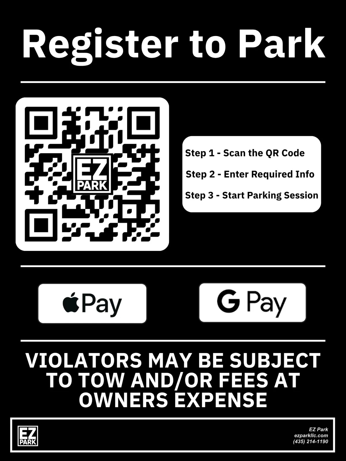 Smart QR Code Parking Sign