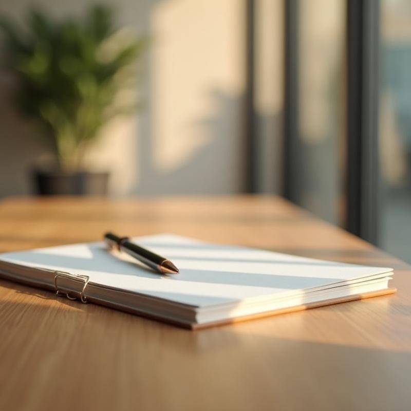 Notebook and pen on desk representing professional author support and publishing guidance