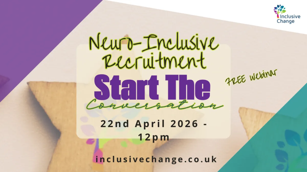 Inclusive Change webinar banner: Understanding neurodiversity, 24 September at 12 noon