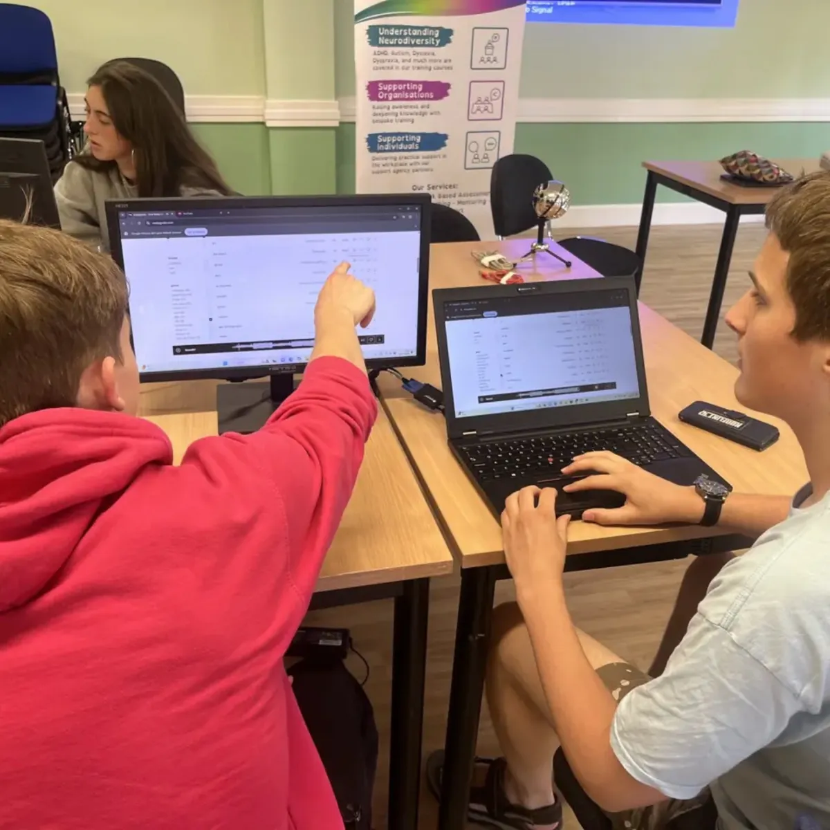 Neurodivergent young adults participating in research for podcast project 