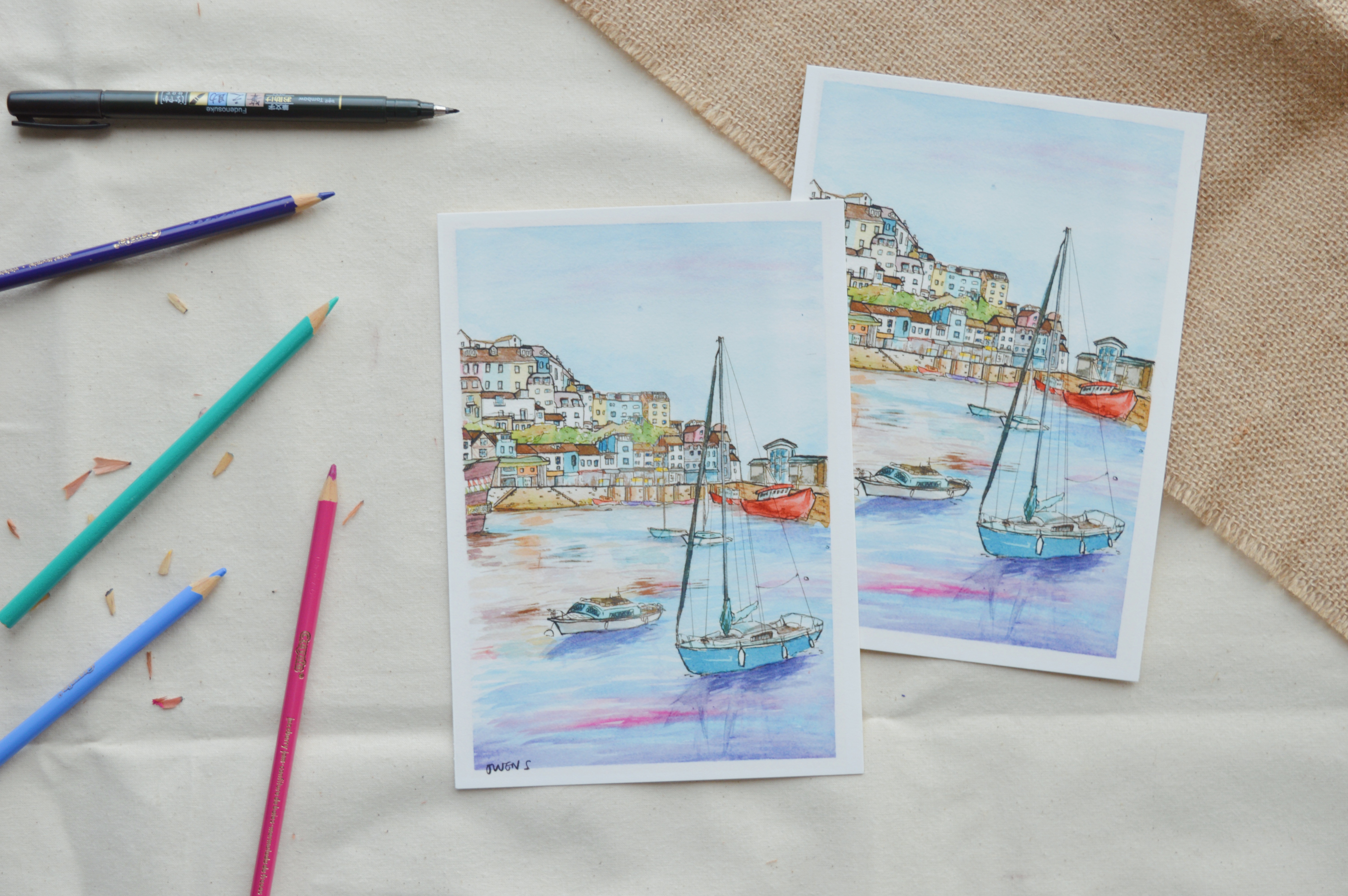Brixham harbour art prints