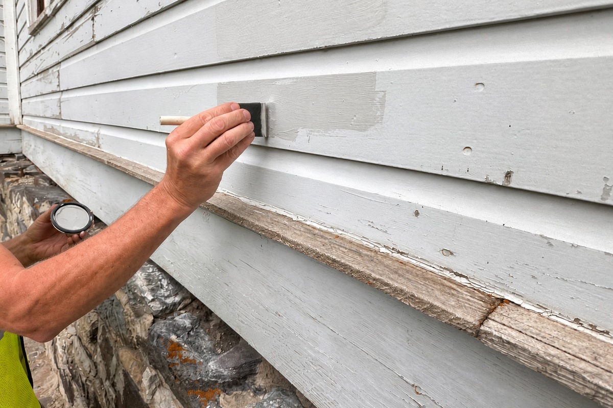 Professional painter working on a residential property