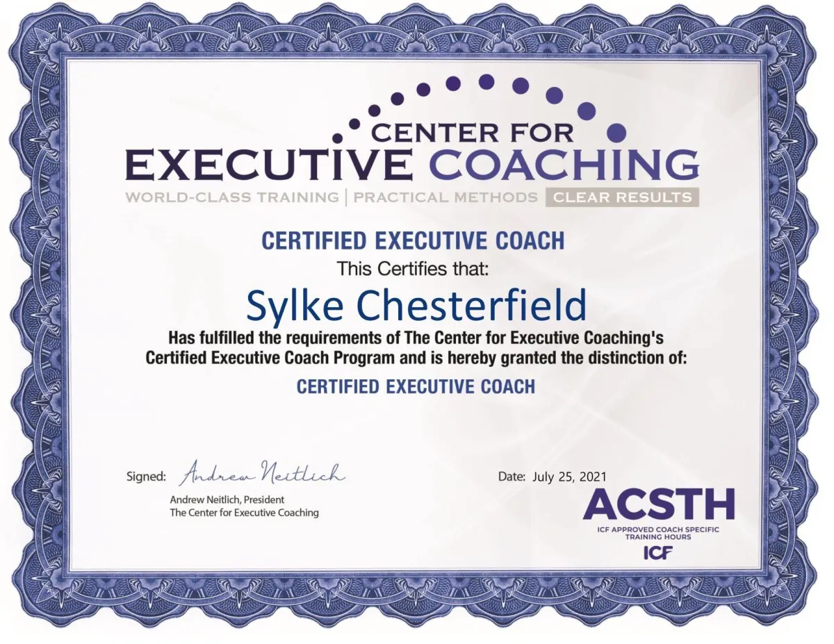 Certificate, Center for Executive Coaching