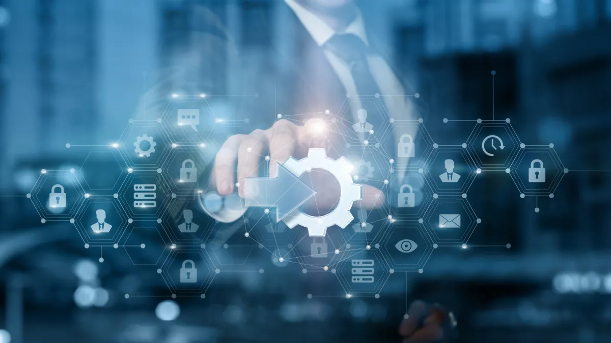 printed sticky notes glued on board