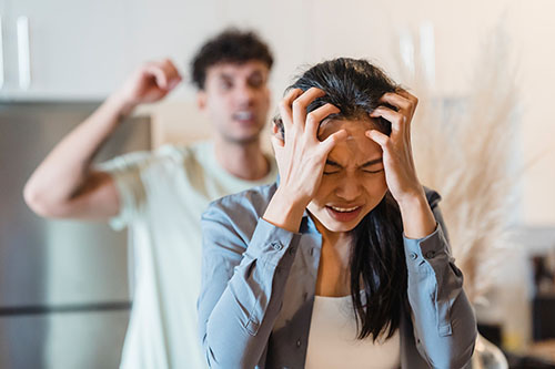 Arguing couple in need of couples counseling