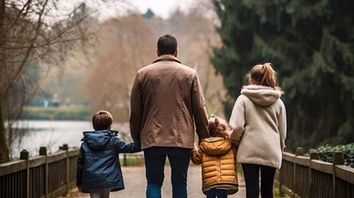 Family walking together to family therapy at Cre8tive Thinking in Kennewick, WA