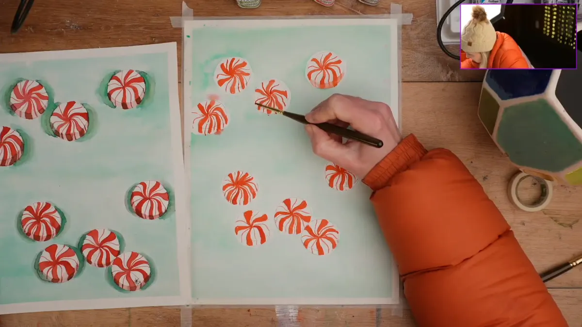 Watercolor student painting