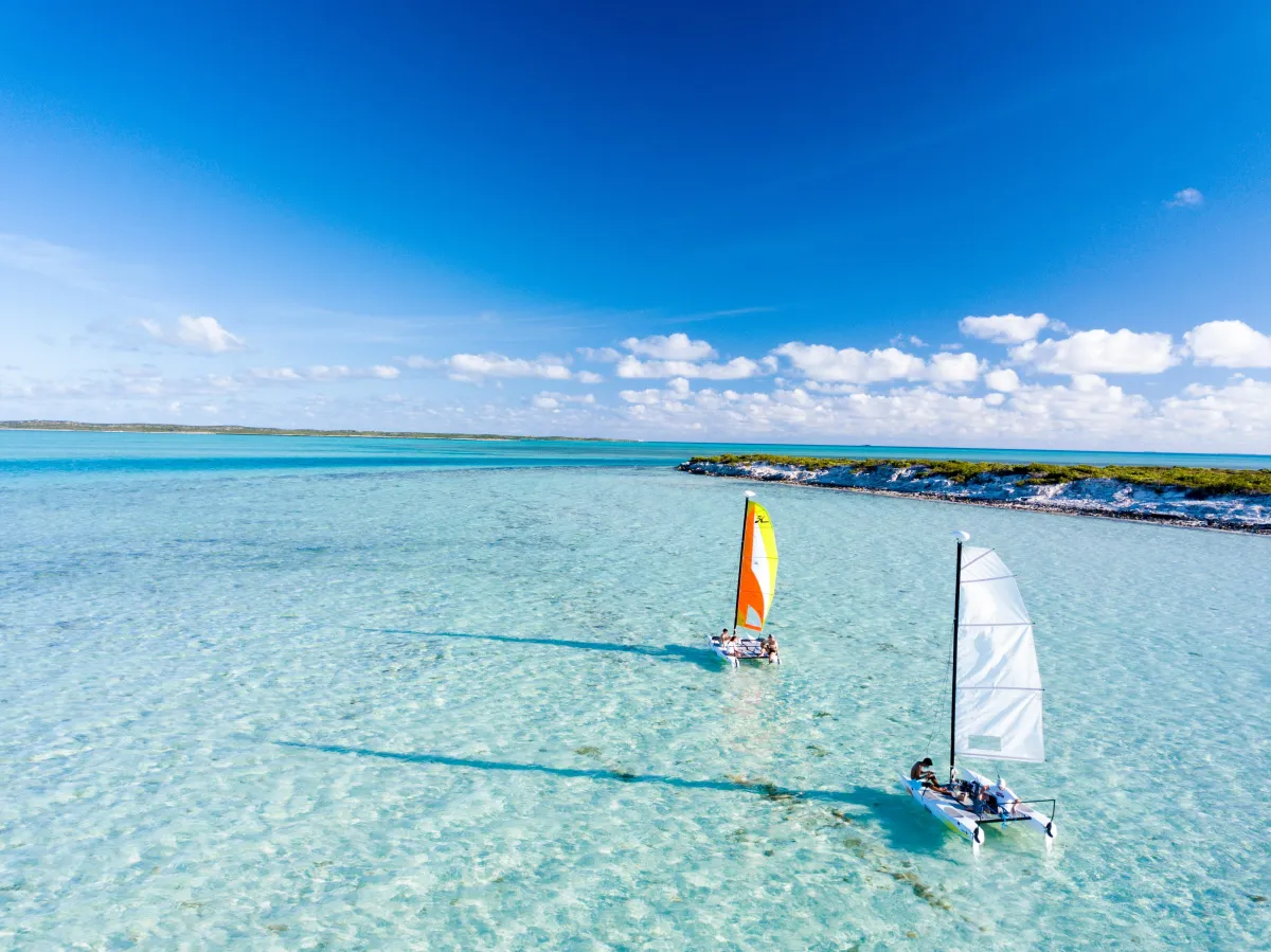 Boating in blue waters