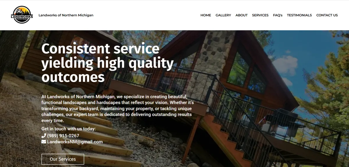 Landworks of Northern Michigan's Landing Page