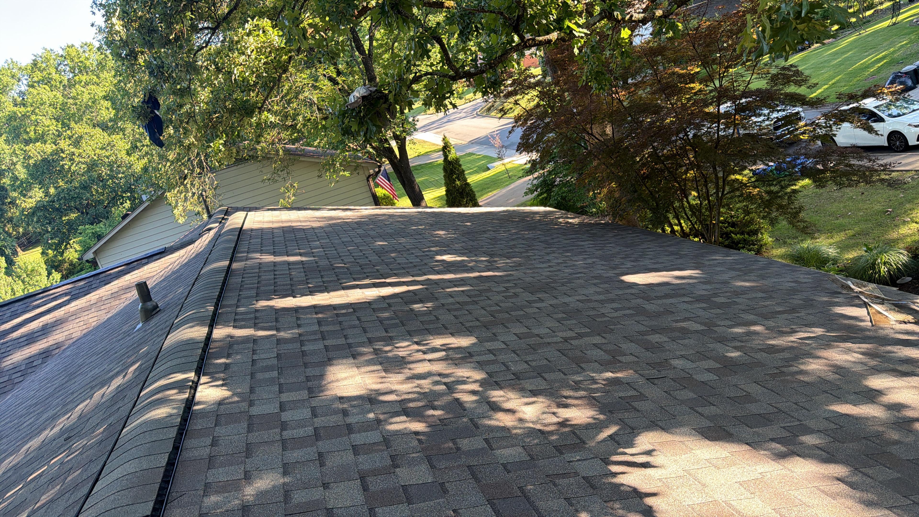 A roof that is complete and ready to be showcased.