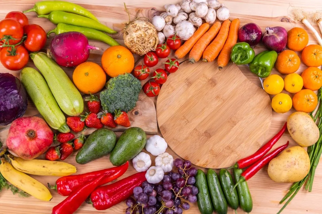 A balanced, colorful, nutrient-dense elimination diet plate