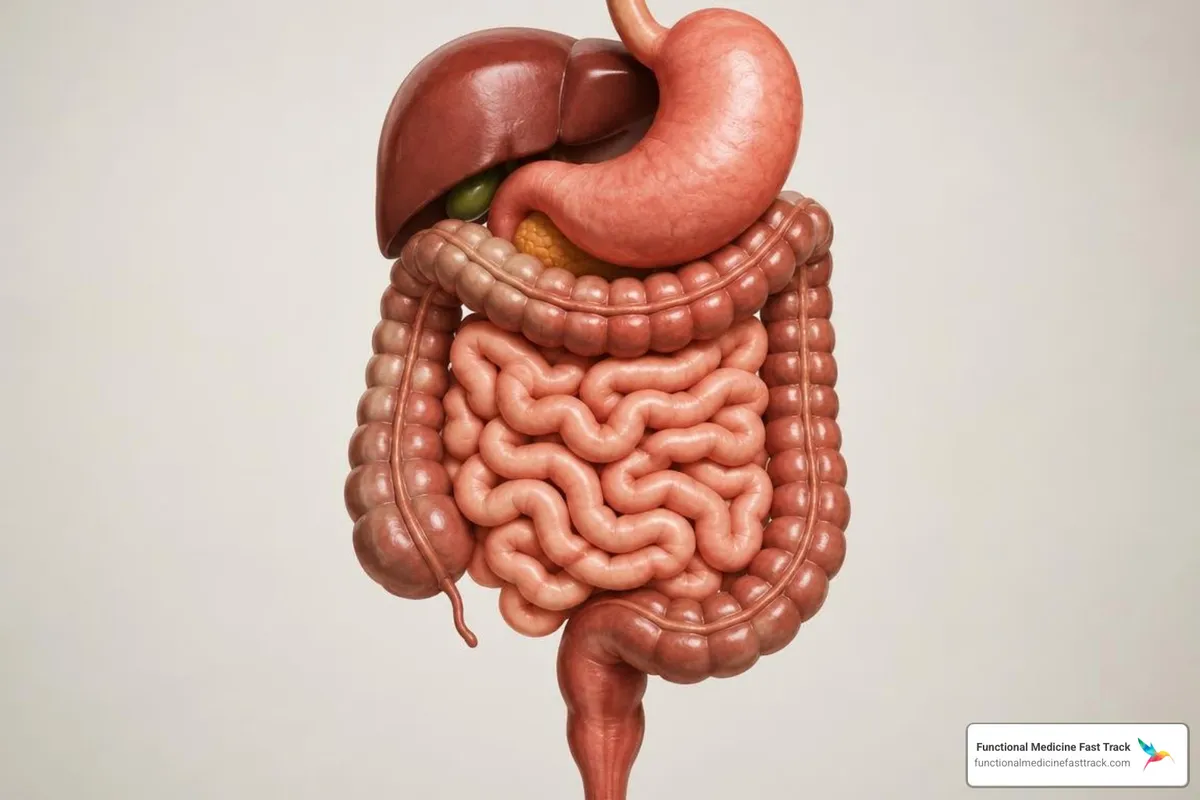 Photorealistic model of the human digestive tract