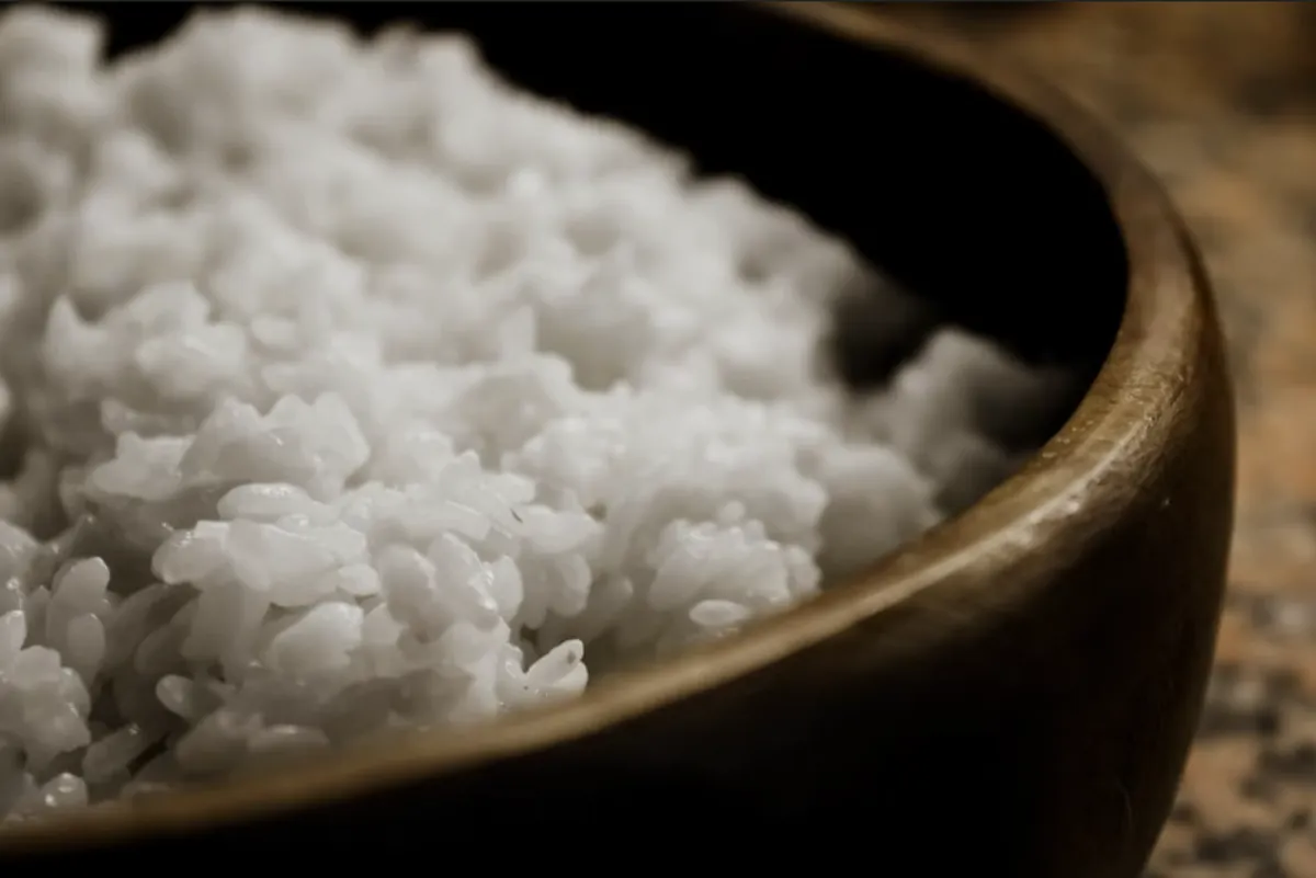 Bowl of freshly steamed jasmine rice