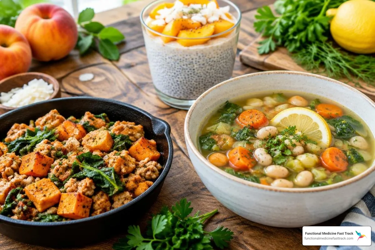 colorful six food elimination diet meal spread