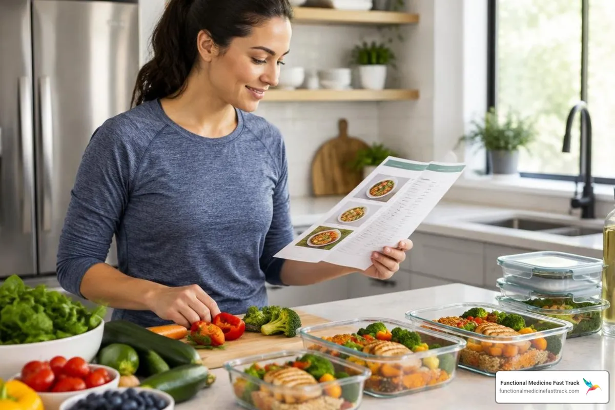 Whole-food meal prep with a printed guide