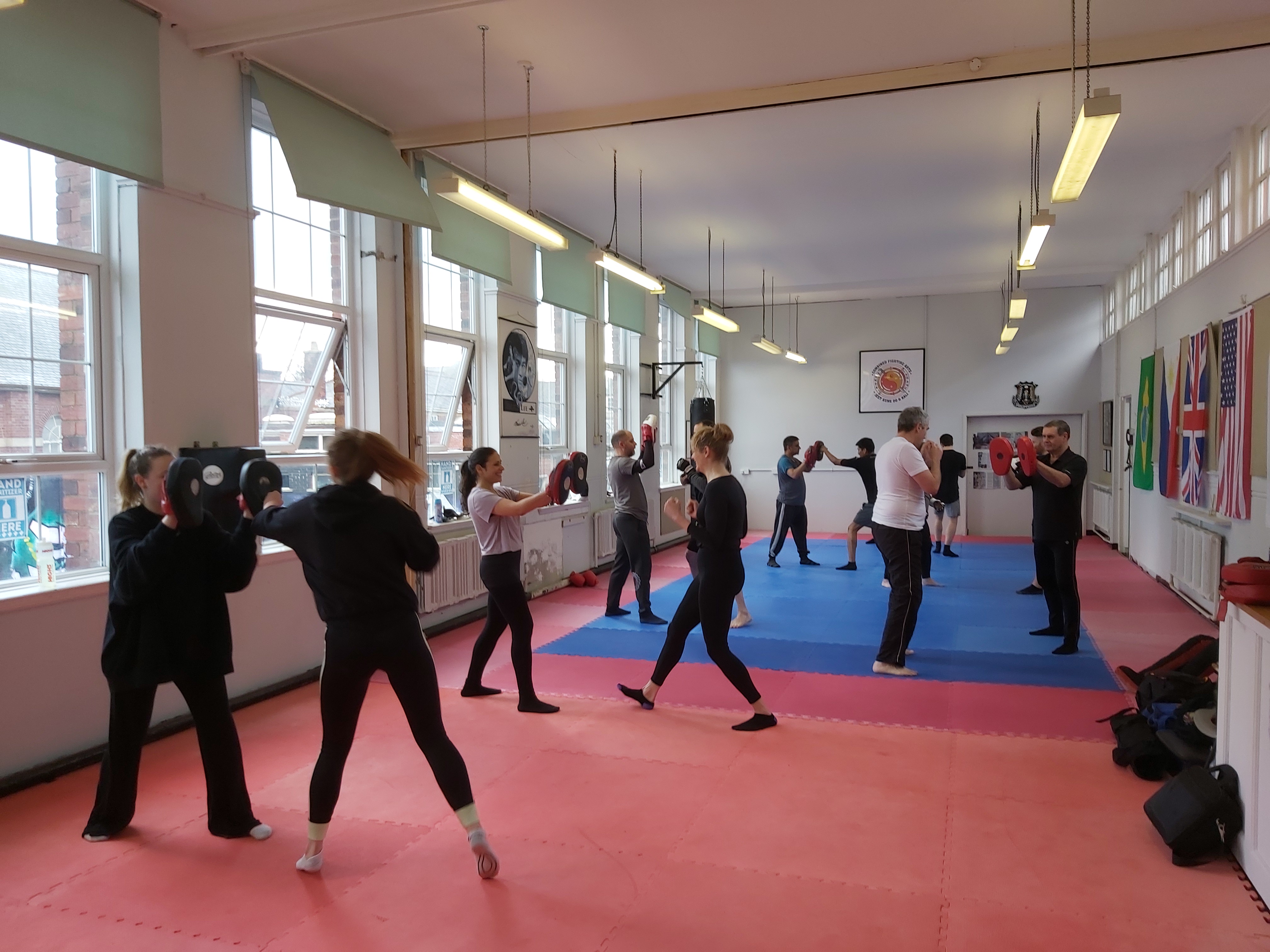 Adults training in a Combined Fighting Arts Class