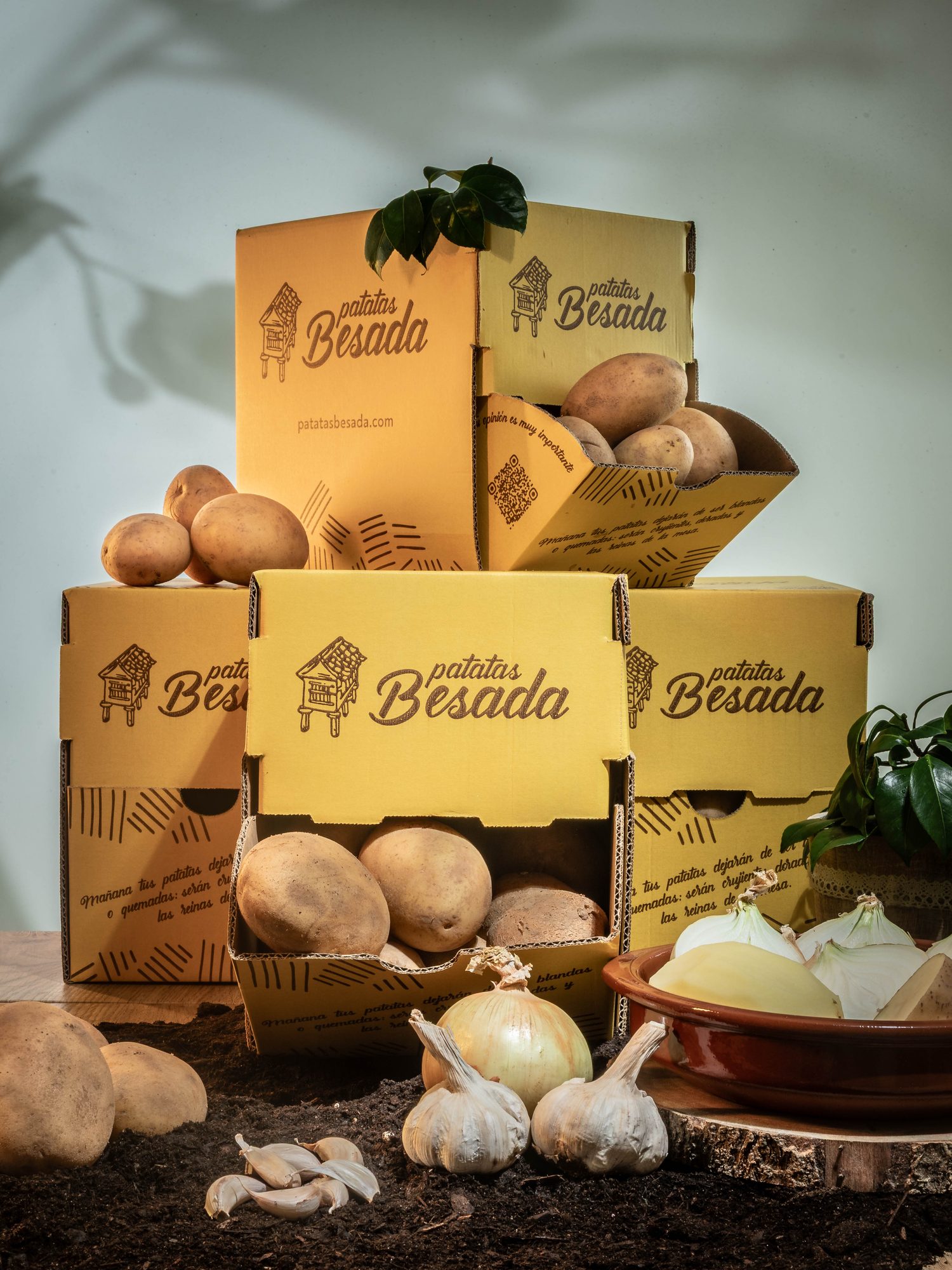 Almacén vacío de Patatas Besada en verano