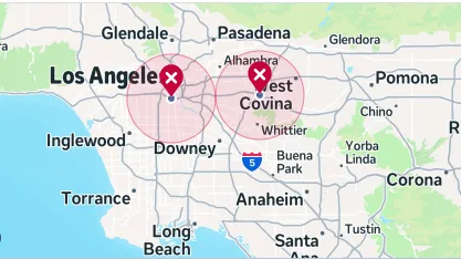 Bravio Media Location Exclusivity Policy map showing exclusive partner focus in Los Angeles and Covina, guaranteed results, home improvement marketing.