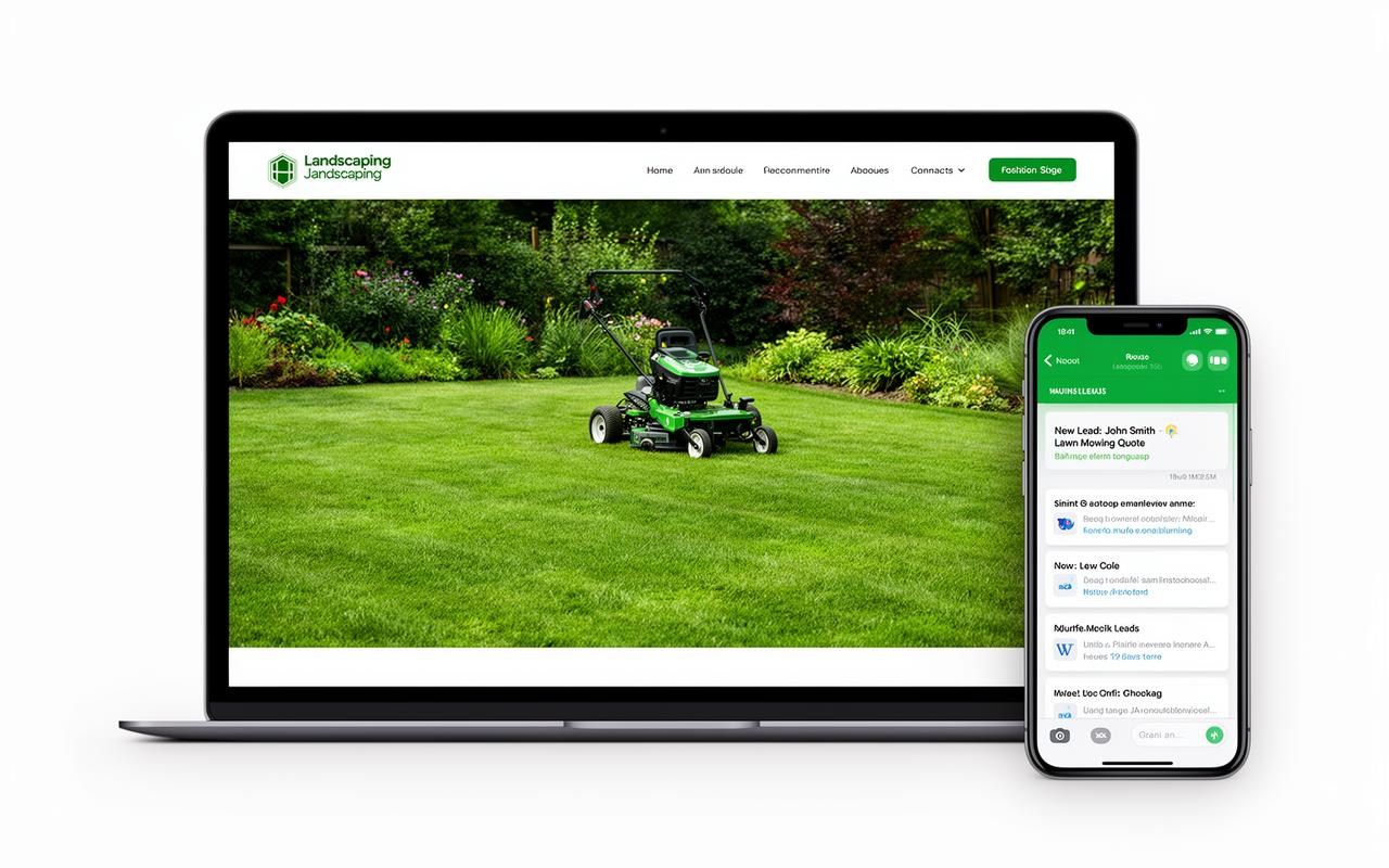 Led Gen, web design, instant lead capture, ongoing SEO, mobile app, done for you automation and all in one communication platform for landscaping businesses.