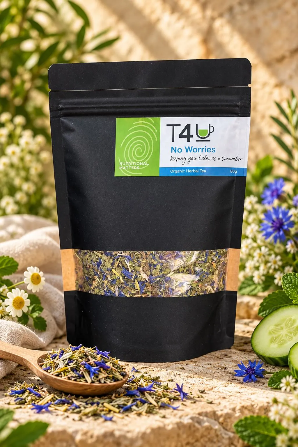 No Worries T4U organic herbal tea blend