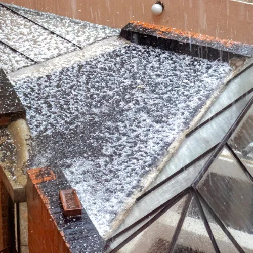 Insurance claim documents prepared for storm and hail property damage in Wheaton, IL