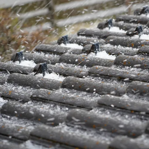 Public adjuster reviewing storm and hail insurance claim documents