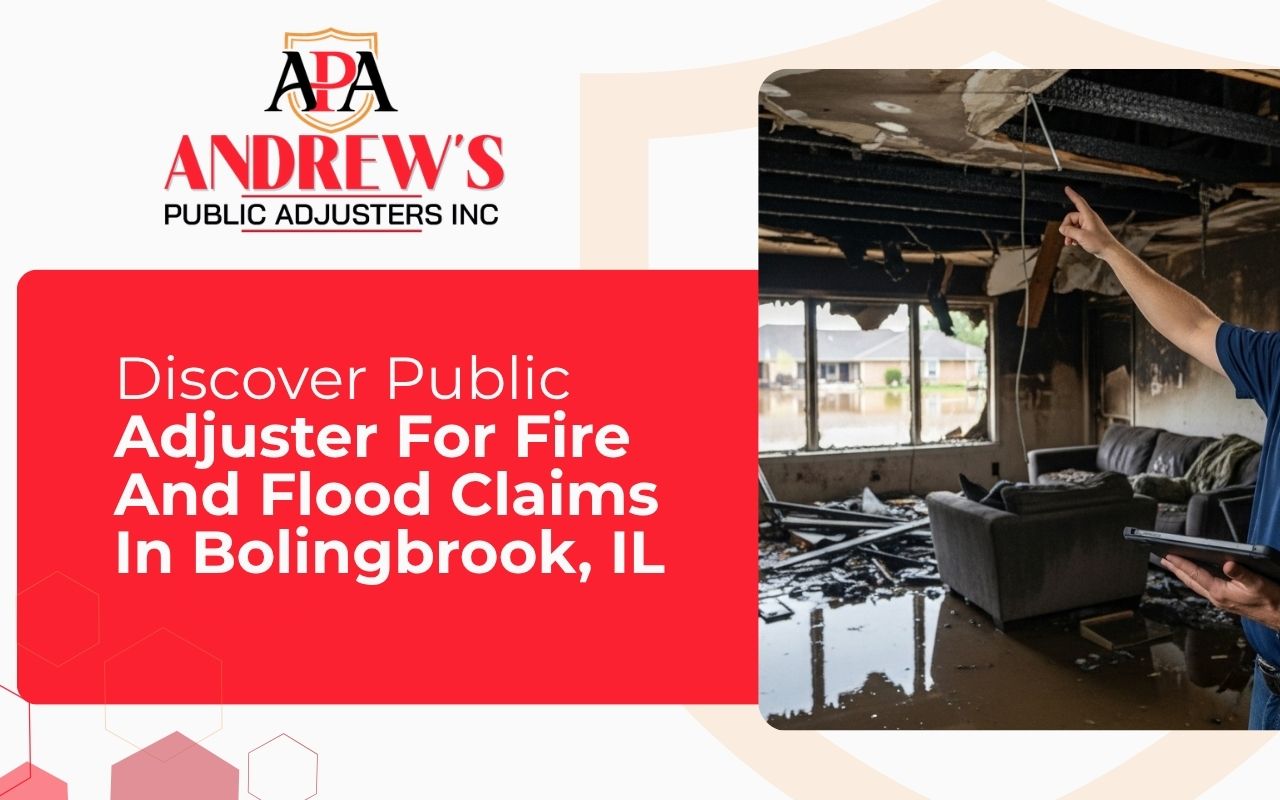 public adjuster for fire and flood claims in Bolingbrook, IL reviewing home damage