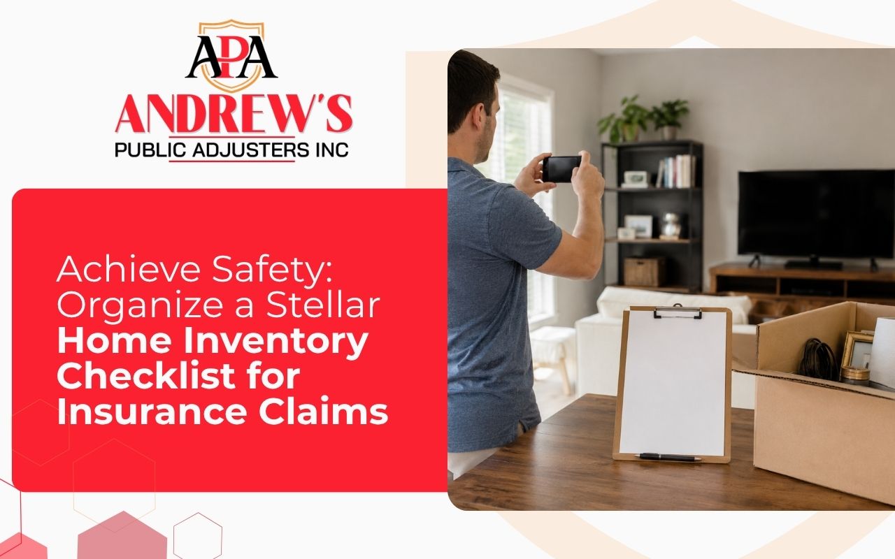 Homeowner creating a home inventory checklist for insurance claim records
