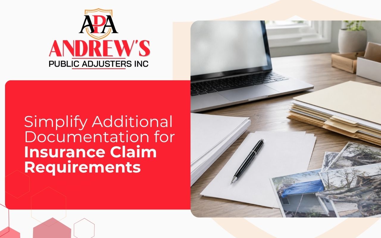 Organized paperwork for additional documentation for insurance claim review
