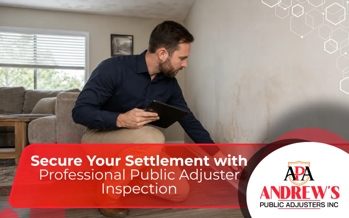 Public adjuster inspection for property damage inside a home