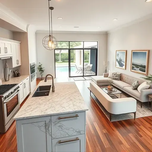 Completed home remodel in World Golf Village FL featuring modern kitchen, stylish living area, and elegant decor.