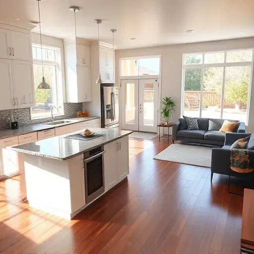 Modern kitchen remodel in Arlington FL featuring sleek cabinetry, stainless steel appliances, and polished granite countertops.