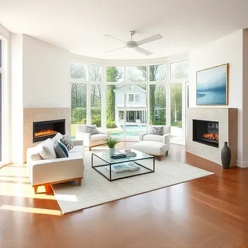 Spacious living room in Ponte Vedra Beach showcases modern design with coastal charm, bright colors, and elegant decor.