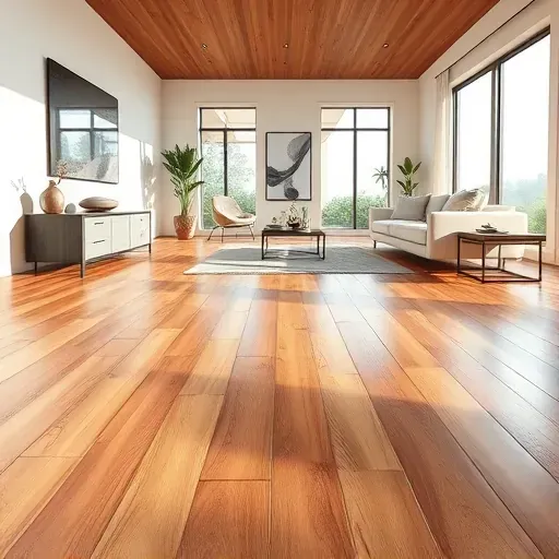 Pristine hardwood flooring in a modern Jacksonville living room with natural sunlight, minimal furniture, and tasteful decor