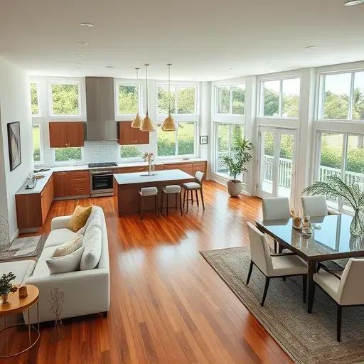 Completed home remodeling in Atlantic Beach FL featuring an inviting open-concept living space with modern furnishings.
