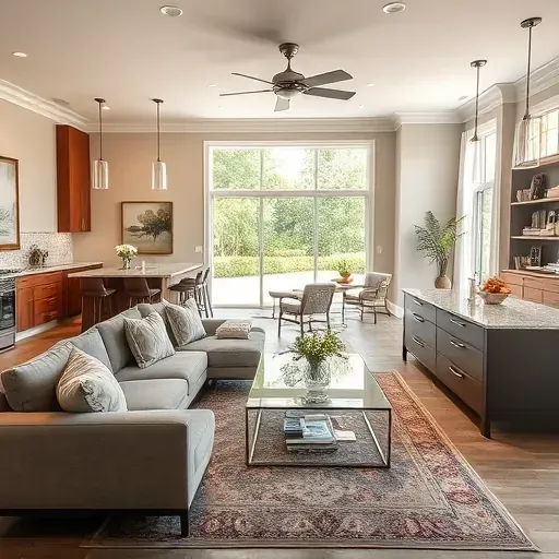 Home remodeling in Middleburg FL featuring an open-concept living space with modern furnishings and natural light.