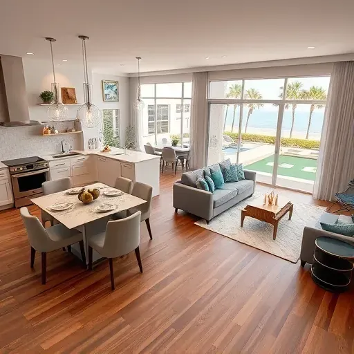 Luxurious remodeled home in Vilano Beach, featuring open-concept living, elegant decor, and serene outdoor views.