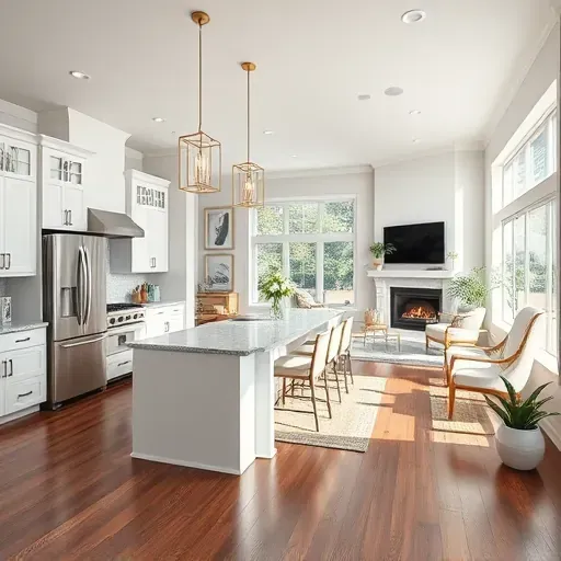 Modern Nocatee kitchen with white cabinetry, quartz countertops, stainless appliances, and spacious island design.