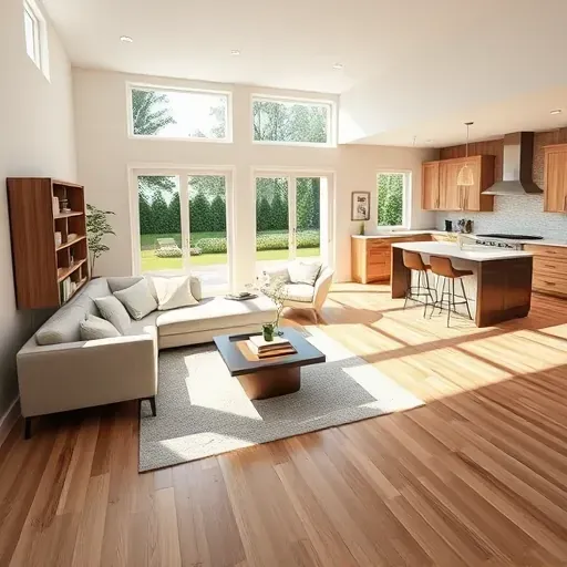 Completed home remodel in Penney Farms, FL, featuring a stylish living room and modern kitchen with natural light.