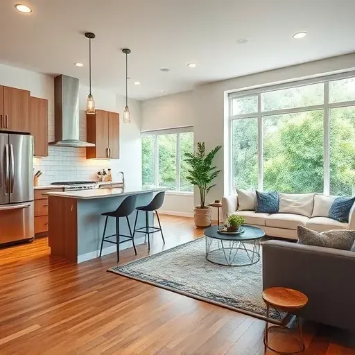 Beautifully remodeled kitchen with modern cabinetry, stainless steel appliances, and warm wood flooring in Arlington FL.