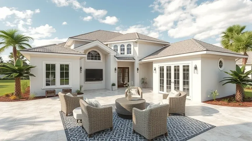 Home Remodeling in Orange Park FL showcasing modern kitchen design with white cabinets and granite countertops