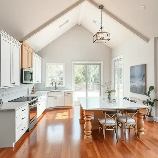 Home remodeling in Mandarin FL features a modern kitchen, vibrant living space, and elegant design elements.
