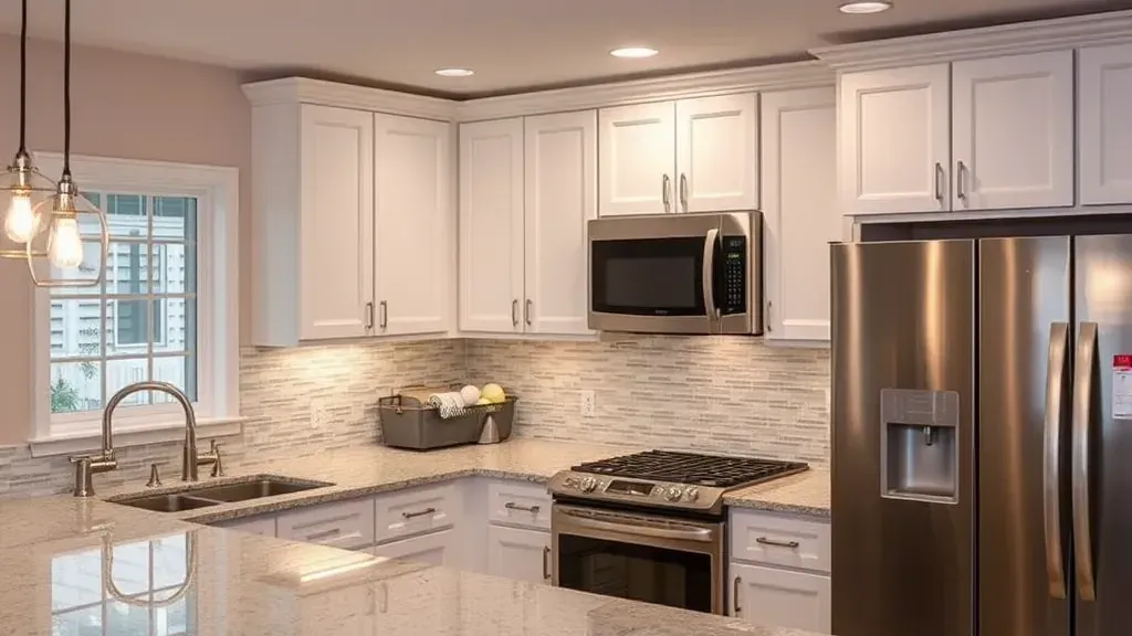 Microwave installation projects in Jacksonville FL showcasing modern kitchens and appliances.
